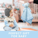 Pro Goleem Teddy Bear Lovey Baby Security Blanket for Boys and Girls Unisex Soft Lovie Baby Gifts for Newborn Toddler Snuggle Toy Stuffed Animal Blue 16 Inch by TinyTreasures Baby Boutique