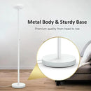 BoostArea Torchiere Floor Lamp, 24W Super Bright LED Standing Lamp, Stepless Dimmable Pole Lamp with 3000K Lighting, Glass Lampshade, 71Inch Tall Metal Modern Floor lamps for Living Room/Bedroom White by CozyNest Decor
