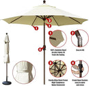 EliteShade USA 10-Year-Non-Fading 10Ft Market Umbrella Patio Umbrella Outdoor Table Umbrella with Ventilation, Natural by GreenHaven Gardens
