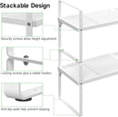 Expandable Cabinet Storage Shelf Stackable Organizer Rack for Kitchen Bathroom Pantry Spice Cupboard Coffee Countertop Home Office Desk Heavy Duty Nonslip White Small 2 Packs by CozyNest Decor