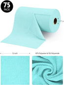 Fantasticlean Microfiber Cleaning Cloth Roll -75 Pack, Tear Away Microfiber Towels, 12" x 12", Reusable, Washable, Scratch Free, Ultra Absorbent Dish Rags for Car, Home, Garage or Shop (Blue) by CozyNest Decor