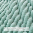 NEWCOSPLAY Super Soft King Blanket New Sage Green Premium Silky Flannel Fleece 3D Ribbed Jacquard Lightweight Bed Blanket All Season Use (New Sage Green Ribbed, King(90"x110")) by CozyNest Decor