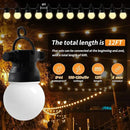 Outdoor String lamp 12 feet can be Connected G50 Anti-Fall Waterproof lampshade IP65 Waterproof Warm White Light Suitable for Garden terraces by GreenHaven Gardens