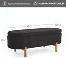 Furniliving 46” Storage Benches, End of Bed Bench with Button-Tufted Large Upholstered Storage Ottoman Teddy Window Bench with Storage Shoe Cabinet Bench, for Bedroom, Entryway, Closet, Black by CozyNest Decor