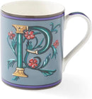 Spode Kit Kemp Alphabet Mug - Letter P Monogram in Fine China, 12oz Ceramic Coffee Cup for Hot Drinks, Personalized Drinkware for Unique Gifts, Dishwasher Safe Tea or Coffee Mug - Gift Box Included by CozyNest Decor