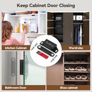 Cabinet Door Magnet, Flat Bottom Cabinet Magnetic Catch with Adhesive, Easy to Install,Only Takes 1 Minute,35lb Magnetic Cabinet Door Drawer Latch(Black, 8Pack) by TinyTreasures Baby Boutique