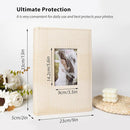 RECUTMS Photo Album for 4x6 Pictures,Leather Cover with Front Window,50 Sheets Small Slip-in Photo Book 300 Photos with Writing Space for Wedding Family Baby Graduation (Beige) by TinyTreasures Baby Boutique