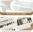 Shoe Cabinet with 3 Flip Drawers, Narrow Shoe Cabinet with 9 Hooks Coat Rack, Freestanding Shoes Storage Cabinets with Adjustable Shelves for Entryway, Hallway, Living Room, White by CozyNest Decor