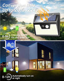 Peasur 140LED Solar Powered Lights Outdoor Waterproof, 3 Packs Motion Sensor Light Ultra-Bright, 3 Modes Fence Security Lighting for Outside Yard Wall Deck Step Garden(Cool White) by GreenHaven Gardens
