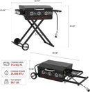 Royal Gourmet PD3001 3-Burner Propane Gas Griddle with Collapsible Stand, 23-Inch Portable Griddle with Side Table & 314 Sq. In. Cooking Area for Camping, Tailgating, Backyard & Patio, Black by GreenHaven Gardens