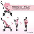 Dream On Me Rover Convenience Baby Stroller in Pink, Lightweight & Compact Umbrella Stroller, Easy one-Hand fold Travel Stroller, Lockable Rear Wheels, Removable & Adjustable Canopy by TinyTreasures Baby Boutique