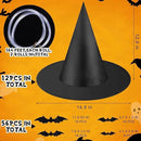 80 Pcs Halloween Hanging Witch Hats and Taper Floating Candles Set Includes 12 Witch Hats 12 LED Floating Candles Lights 56 3D Bats Wall Stickers for Halloween Decoration Front Porch Yard Decor by GreenHaven Gardens