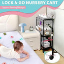2IN1 Baby Diaper Caddy Organizer-3 Tier Rolling Storage Cart with Dividers - Bedside Diaper Caddy Cart for Baby Nursery Newborn Essentials-Mobile Utility Carts with Wheels for Changing Table by CozyNest Decor