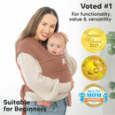 KeaBabies Baby Wrap Carrier - All in 1 Original Baby Carrier Newborn to Toddler Sling, Easy to Wear, Hands Free Bonding, Lightweight, Breathable Infant Wraps (Terracotta) by TinyTreasures Baby Boutique