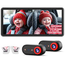 BM5PRO Double Car Camera for 2 Baby，7.2" 1080P Split Screen with IR Night Vision, Real-Time Monitoring Baby Car Camera,Easy Install, Family Travel Companion for Kids & Pets by TinyTreasures Baby Boutique