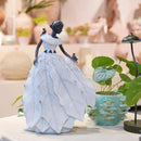 DiliComing Fairy Garden Accessories Outdoor Statue - Table Decor for Living Room Garden Maiden Bookshelf Decor Xmas Resin Holly Leaves Maiden White Statue 10.5 * 6.0 * 14.5 Inch by CozyNest Decor