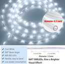 Connectable 66ft 800 LED Rope Lights Outdoor, Cool White Strip Lights Plug in, Outdoor String Lights Waterproof Decorative Lighting for Deck Patio Yard Garden Pathway Pool Camping Room Indoor Décor by TinyTreasures Baby Boutique