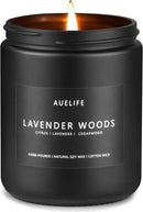 Scented Candles for Men | Lavender & Wood Candle - Candle for Men, Manly Candles for Home Scented, Man Gifts for Him/Friend, 7oz Black Jar by CozyNest Decor