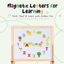 Foldable Kids Painting Easel Double Sided Chalkboard & Magnetic Whiteboard Wooden Art Easel Adjustable Height with Accessories Gift for Toddlers and Kids Ages 3-8 by TinyTreasures Baby Boutique