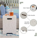 COSIEST 35-inch Square Outdoor Sandstone Propane Fire Pit w Wind Guard and Side Table, CSA Certified, 50,000 BTU Stainless Steel Burner, Free Lava Rocks and Rain Cover, Metal Lid(Beige) by GreenHaven Gardens