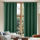 Simplebrand Ava Blackout Curtains for Patio 108 Inches Long 2 Panels Set, Solid Thermal Insulated Room Darkening Rod Pocket Window Treatment Curtains Blackout Drapes, W50 x L108 Inch, Ever Green by TinyTreasures Baby Boutique