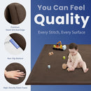 Baby Play Mat for Floor,1.3" Thick Memory foam Tummy Time Mat,Water Repellent Soft Velvet Nursery Rug,Extra Large Non Slip for Crawling,Toddlers,Infants,kids,Tatami Style for Living Room(Dark Brown) by TinyTreasures Baby Boutique