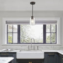 Oil Rubbed Bronze Pendant Lights Kitchen Island - Clear Glass Pendant Light Fixture Multiple Stems Rods 3 Units 12 Inch 3 Units 4 Inch (2 Pack Oil Rubbed Bronze Downrod) by CozyNest Decor