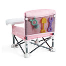 PandaEar Portable Baby Seat Travel| Compact Fold with Straps for Indoor/Outdoor Use| Great for Camping, Beach, Lawn |Toddlers, Kids, Boys, Girls (Pink) by TinyTreasures Baby Boutique