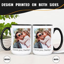 Personalized Coffee Mug 15 Oz, Custom Picture Text or Logo Ceramic Mug, Customized Gift for Men & Women, Taza Personalizada with Photo and Words, Customizable Large Tea Cup | White - Black by TinyTreasures Baby Boutique
