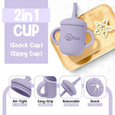 O'doe 17-Piece BPA-Free Silicone Baby Feeding Set | Thick & Soft Suction Plates, Baby Bowls, Wooden Fork & Spoon, and More | Make Mealtime Fun and Easy for Your Little One (Purple, V2) by TinyTreasures Baby Boutique
