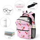 Cherry on Pink Custom Kids Backpack 16.5 Inch for Boy Girl, Personalized Waterproof Child School Travel Bag with Name by TinyTreasures Baby Boutique