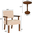 Accent Chair Set of 2 with Table, Living Room Chairs with Soft Seat and Armrests for Living Room Bedroom Reading Room Waiting Room (Beige) (AC01) by CozyNest Decor