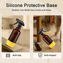 Glass Spray Bottles with Silicone Sleeve 16.9oz 2 Pack Empty Spray Bottle for Hair Mist/Stream Spraying for Cleaning Solutions, Plants, Essential Oils (Brown-grey&yellow) by GreenHaven Gardens