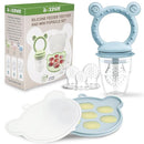 JEXFUN Silicone Baby Fruit Food Feeder Pacifier & Breastmilk Popsicle Freezer Molds for Cooling Relief, BPA Free Silicone Feeder to Safely Introduce New Foods, Double as Teething Toys, 4 Month+ by TinyTreasures Baby Boutique