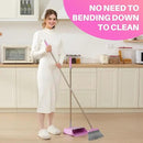 JOYMOOP Pink Broom and Dustpan Set with 56” Handle, Upright Angle with Built-in Comb Teeth for Hardwood Floors and Pet Hair by CozyNest Decor