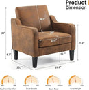 VINGLI Accent Chair for Living Room Chairs Rustic Reading Chair for Bedroom Scooped Arm Chair Mid Century Modern Accent Chairs Upholstered Comfy Chair for Apartment, Waiting Room by CozyNest Decor
