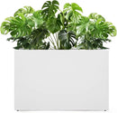 Galvanized Steel Planter Box-No Installation Required Metal Rectangular Block Long Box Planter Modern Outdoor Planters All-Weather Use with Drainage Holes for Patio/Porch, 36×24×12IN（White） by CozyNest Decor