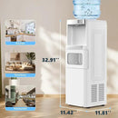 COWSAR 3-in-1 Water Cooler with Ice Maker, Hot & Cold Top Loading, Water Dispenser for 5 Gallon Bottle, 33LBS/24H Ice Maker with Child Safety Lock, White by CozyNest Decor