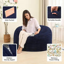 Memory Foam Bean Bag Chair for Adults/Teens, Bean Bag Sofa with Fluffy Removable Cover, for Living Room Bedroom, 3FT Blue by CozyNest Decor