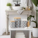 DII Kitchen Ceramics Collection Canister Set, Floral Tile, 3 Piece by CozyNest Decor