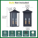 18 Inch Wall Light in Clear Glass and Textured Black and Golden Candle Cap Sleeve,Outdoor Lighting Wall Sconce,2-Light 120watts for House Doorway Garage,Bulb Not Included. by CozyNest Decor