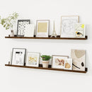 Picture Ledge Shelf, Solid Pine Wood Floating Shelves Set of 2, 40 Inches Nursery Book Shelves for Toys Storage, Kids Bookshelf Wall Mounted for Living Room Bedroom Decor Books Photo Frames, Walnut by TinyTreasures Baby Boutique
