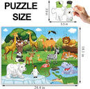 Jumbo Floor Puzzle for Kids, Large Jigsaw Puzzles 35 Piece for Kids Ages 3-5,Preschool Learning & Education Toys, Gifts for 4-8 Year Old Boys and Girls (Grassland Animal) by TinyTreasures Baby Boutique