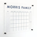 Personalized Clear Acrylic Calendar for Wall, Calendar Whiteboard for Wall, Dry Erase Wall Calendar, Wall Calendar Organizer System for Home (Block, Navy, 23"W x18.5"H) by TinyTreasures Baby Boutique