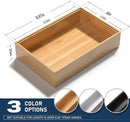 Silverware Tray for Drawer, Stackable Kitchen Bamboo Drawer Organizer 9" x 6" x 2" Set of 2 by CozyNest Decor
