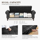60" Storage Ottoman Bench for Bedroom, Full Queen Storage Bench with Button, Upholstered Bedroom Bench with Rolled Arms for Living Room, Storage Room, Entryway, Black by CozyNest Decor