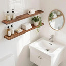 Floating Wall Shelves 2-Pack - 36-Inch Rustic Brown Wooden Shelves for Storage and Décor, Easy Installation for Living Room, Bedroom, and Kitchen by CozyNest Decor