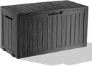75 Gallon Waterproof Outdoor Storage Box,Resin Deck Box,Lockable Outside Storage Box Container for Patio Furniure,Garden,Pool Tools (75 Gallon,Black) by GreenHaven Gardens
