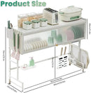Dish Drying Rack, 3-Tier Over Sink Dish Drying Rack, 33.5" Sink Dish Rack for Small Kitchen, Space-Saving Sink Dish Rack with Cover, Baskets, Utensil, Large Kitchen Storage Organizer White by CozyNest Decor