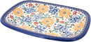 Blue Rose Polish Pottery Butterfly Small Rectangular Serving Platter by CozyNest Decor